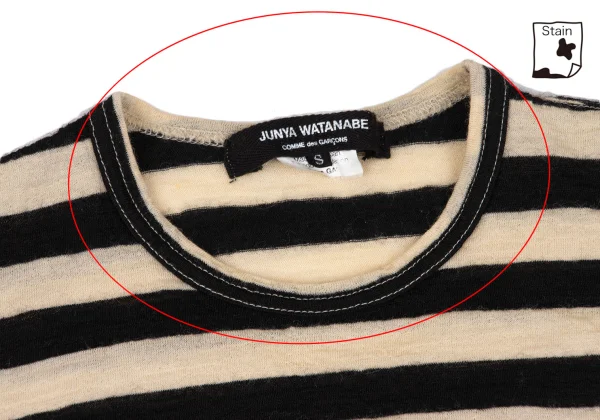JUNYA WATANABE COMME des GARCONS Wool Striped Long Sleeve Knit Top K-171662_004