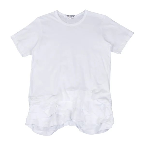 COMME des GARCONS Cotton Hem Frill T Shirt White M K-171665_001