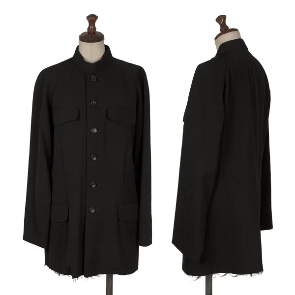 COMME des GARÇONS 黒 プリーツ ジャケット M コムデギャルソンCOMME des GARCONS オールドギャバ裾カッティング