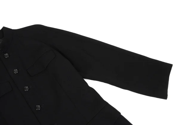 COMME des GARCONS Old Gabardine Cutting Hem Mao-Collar Jacket K-171675_005