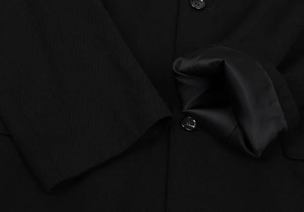 COMME des GARCONS Old Gabardine Cutting Hem Mao-Collar Jacket K-171675_006
