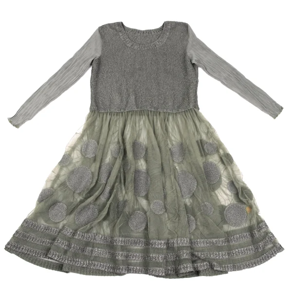 HIROKO BIS Dot Tulle Switching Dress K-171679_002