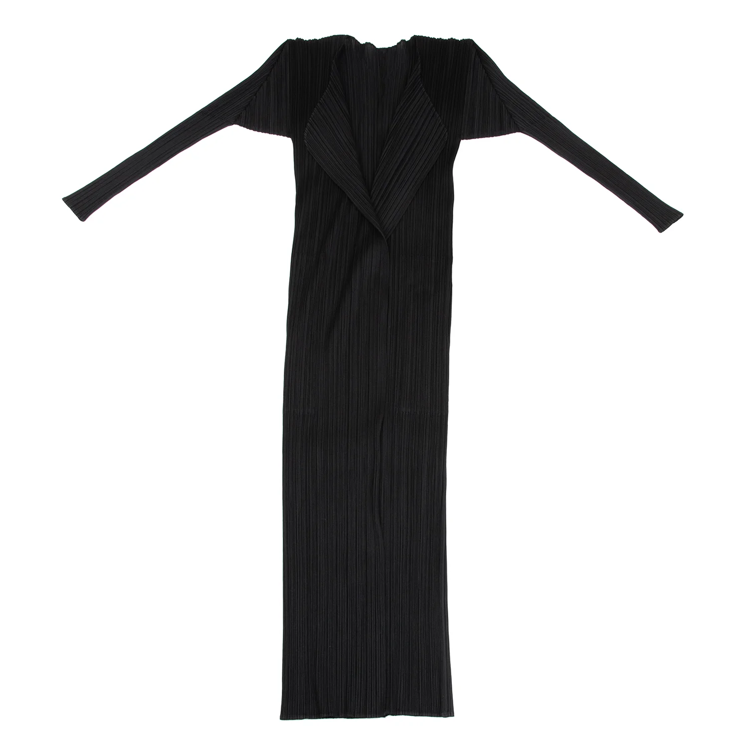 PLEATS PLEASE Buttonless Long Cardigan Black 2 (K-171687)