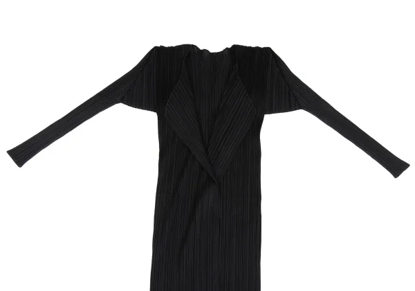 プリーツプリーズPLEATS PLEASE プリーツボタンレスロングカーディガン