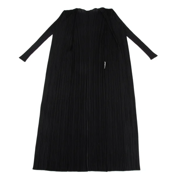 プリーツプリーズPLEATS PLEASE プリーツボタンレスロングカーディガン
