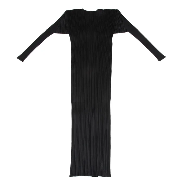 プリーツプリーズPLEATS PLEASE プリーツボタンレスロングカーディガン