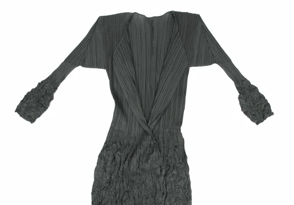 プリーツプリーズPLEATS PLEASE シワプリーツ切替ボタンレスロング