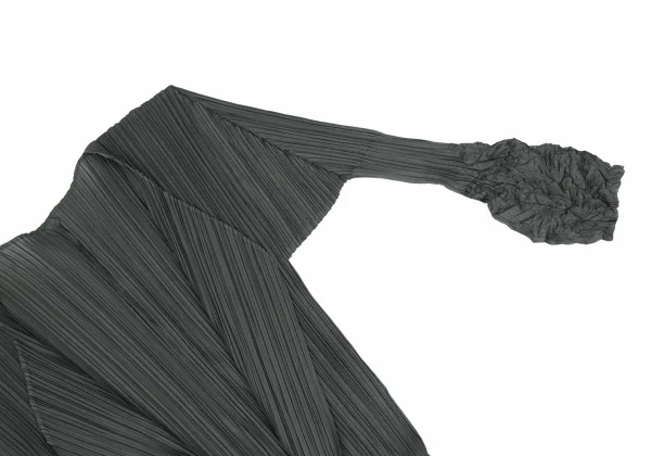 プリーツプリーズPLEATS PLEASE シワプリーツ切替ボタンレスロング
