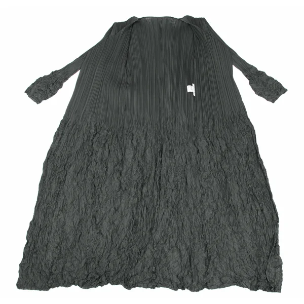 プリーツプリーズPLEATS PLEASE シワプリーツ切替ボタンレスロング