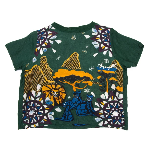 45rpm 45R Silk Animal Printed T-shirt Green,Multi-Color 0 K-171696_001