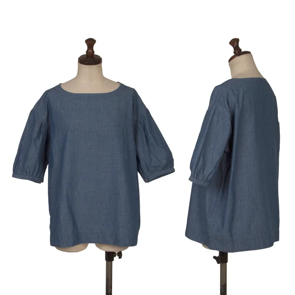 45rpm 45R Cotton Indigo Dyed Short-sleeved Top Blue 0 K-171700_001