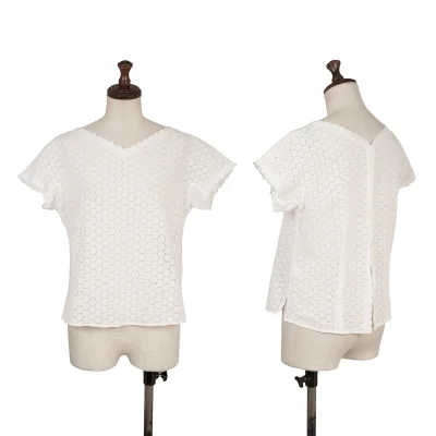 45rpm 45R Back Button Lace Short Sleeve Top