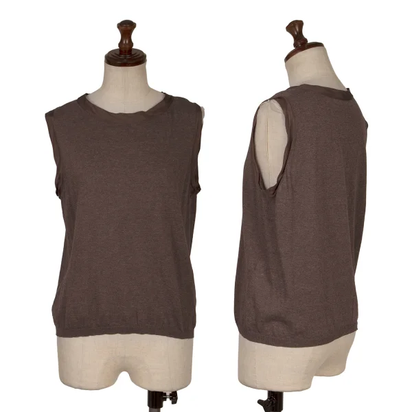45rpm 45R Silk Trim Sleeveless Knit Top Bordeaux 2 K-171707_001