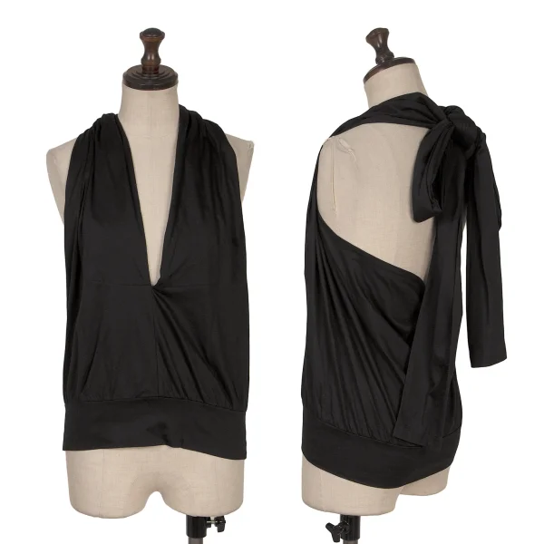 LIMI feu Lyocell Cotton Halter Neck Top Top Black S K-171709_001