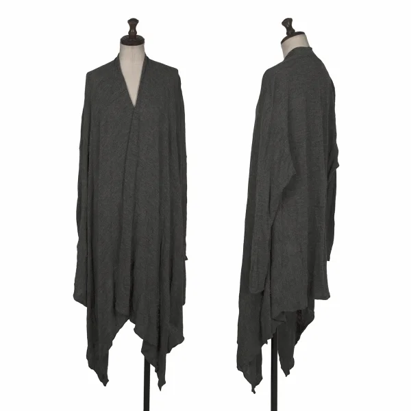 LIMI feu Rayon Wool Dot Jacquard Buttonless Knit Cardigan Grey S K-171719_001