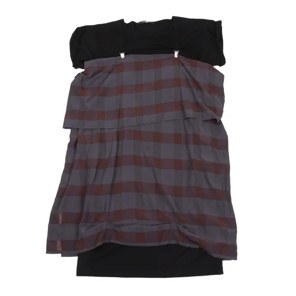 LIMI feu Check Layered Suspender Dress K-171721_002