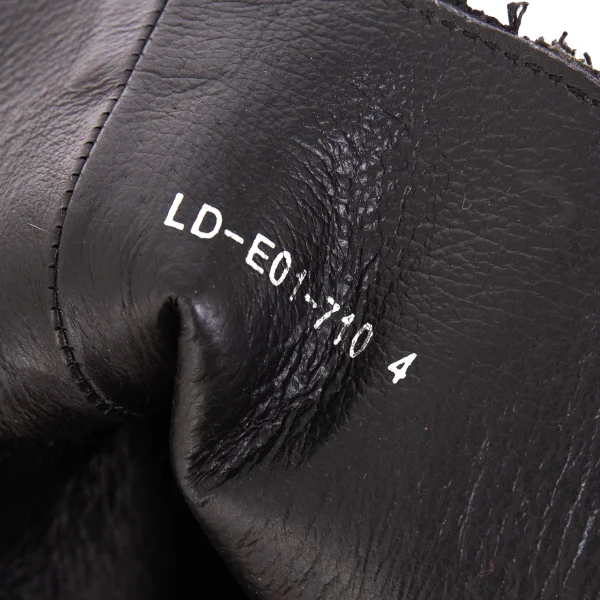 LIMI feu Canvas Switching Leather Open Front Boots K-171737_017