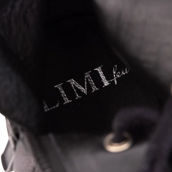 LIMI feu Canvas Switching Leather Open Front Boots K-171737_018