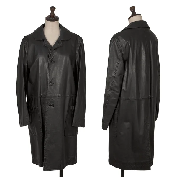 robe de chambre COMME des GARCONS Leather Round Collar Coat Black L K-171739_001