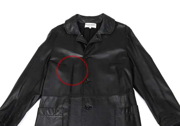 robe de chambre COMME des GARCONS Leather Round Collar Coat K-171739_003