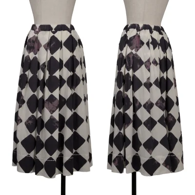 COMME des GARCONS Bleached Diamond Check Skirt