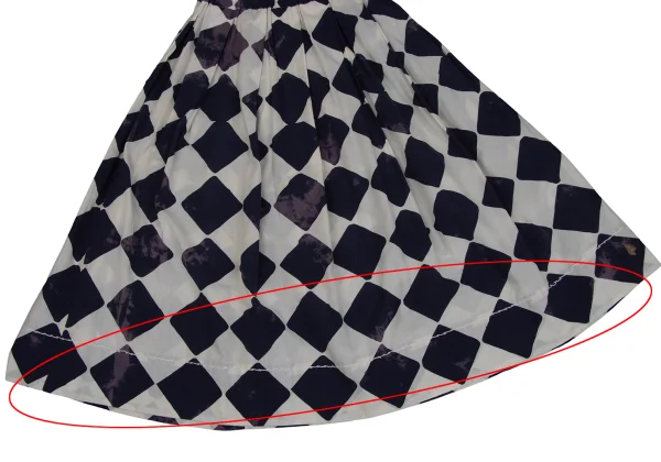 COMME des GARCONS Bleached Diamond Check Skirt K-171748_006