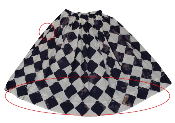 COMME des GARCONS Bleached Diamond Check Skirt K-171748_010