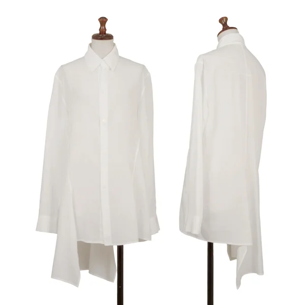 Yohji Yamamoto NOIR Asymmetrical Long Shirt White 1 K-171755_001