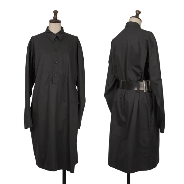 Y's Belted Pullover Shirt Dress Black S-M K-171756_001