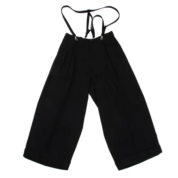 Yohji Yamamoto FEMME Wool Suspender Wide Pants Black 1 K-171758_001