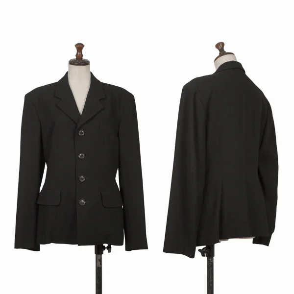 Y's Old Gabardine 4B Jacket Black S-M K-171759_001