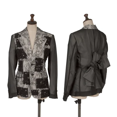 COMME des GARCONS Floral Lace Back Ribbon Tulle Jacket