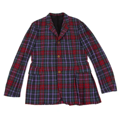 Yohji Yamamoto POUR HOMME Wool Hem Tuck Checker Jacket