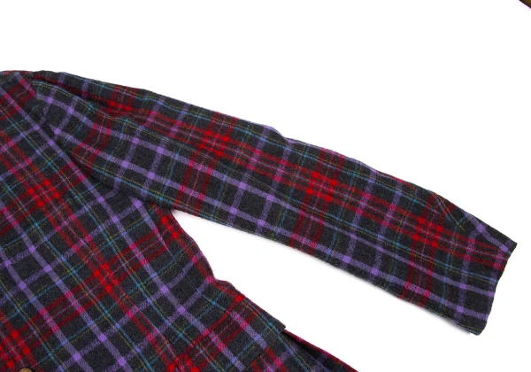 Yohji Yamamoto POUR HOMME Wool Hem Tuck Checker Jacket K-171770_005
