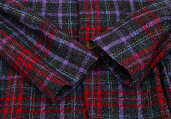 Yohji Yamamoto POUR HOMME Wool Hem Tuck Checker Jacket K-171770_006
