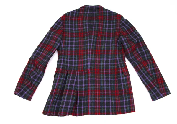 Yohji Yamamoto POUR HOMME Wool Hem Tuck Checker Jacket K-171770_012