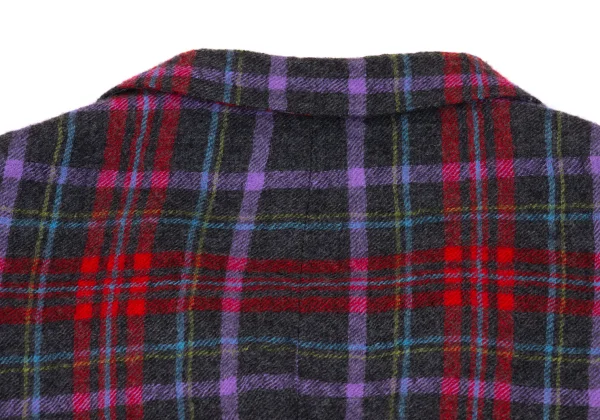 Yohji Yamamoto POUR HOMME Wool Hem Tuck Checker Jacket K-171770_013