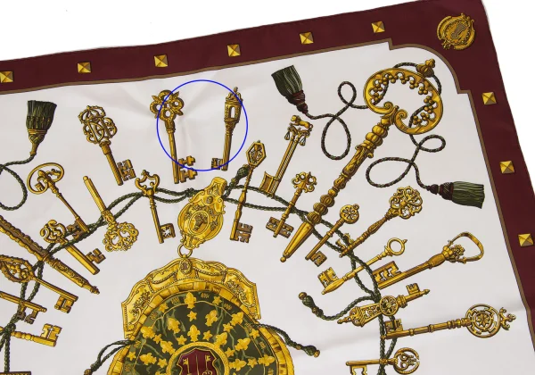 HERMES LES CLES 90 Key Printed Scarf K-171772_002