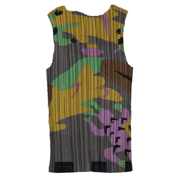 イッセイミヤケISSEY MIYAKE グラフィックプリントプリーツタンク