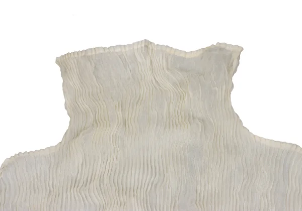 ISSEY MIYAKE Pleated Sheer High-neck Top K-171778_004