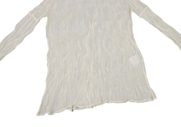 ISSEY MIYAKE Pleated Sheer High-neck Top K-171778_010
