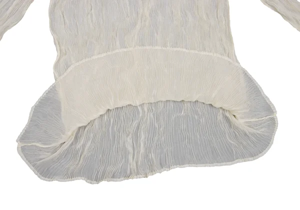 ISSEY MIYAKE Pleated Sheer High-neck Top K-171778_011
