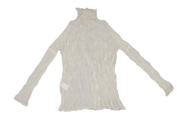 ISSEY MIYAKE Pleated Sheer High-neck Top K-171778_012
