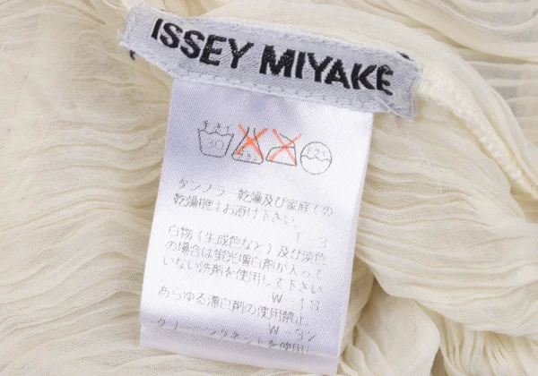 ISSEY MIYAKE Pleated Sheer High-neck Top K-171778_016