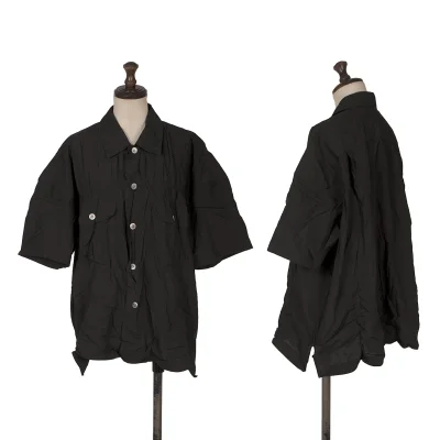 ISSEY MIYAKE Wrinkled Pleat Flap-Pocket Short-Sleeve Shirt
