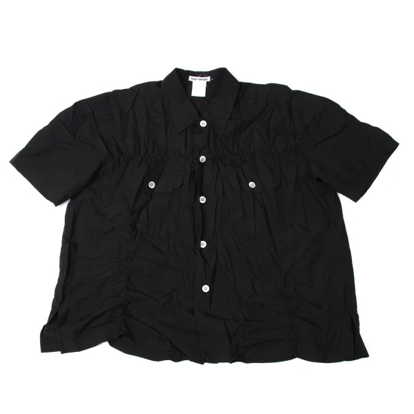 ISSEY MIYAKE Wrinkled Pleat Flap-Pocket Short-Sleeve Shirt K-171781_002