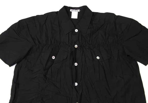 ISSEY MIYAKE Wrinkled Pleat Flap-Pocket Short-Sleeve Shirt K-171781_003