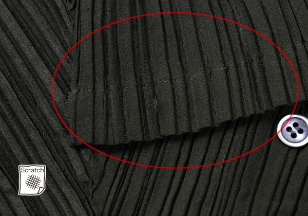 ISSEY MIYAKE Pleats Switching Hem Shirt K-171783_010