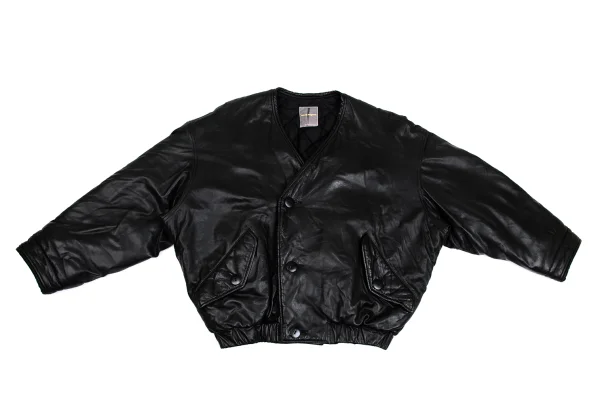 ISSEY MIYAKE Lamb Leather Collarless Blouson K-171790_002