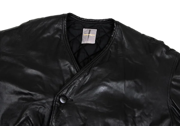 ISSEY MIYAKE Lamb Leather Collarless Blouson K-171790_003
